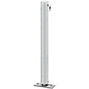 Cityring steel bollard, hinged, cylinder lock, base plate, equally lockable
