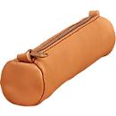 CLAIREFONTAINE Schlampermäppchen Age Bag, Ø 4 x L 18,5 cm, Echtleder, Reissverschluss, rund, braun