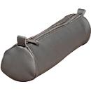 CLAIREFONTAINE Schlampermäppchen Age Bag, Ø 4 x L 18,5 cm, Echtleder, Reissverschluss, rund, grau