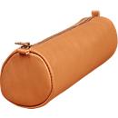CLAIREFONTAINE Schlampermäppchen Age Bag, Ø 6 x L 21 cm, Echtleder, Reissverschluss, rund, braun