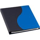 Classeur à anneaux pour cartes de visite bleu EICHNER, pour 400 cartes de visite, mécanisme avec 4 anneaux de classeur, format A4