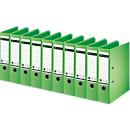 Classeur à levier 1007/1008 LEITZ®, format A4, largeur du dos 80 mm, 10 pièces, vert