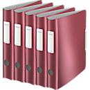 Classeur à levier Active Style LEITZ®, format A4, largeur du dos 65 mm, 5 pièces, rouge grenat