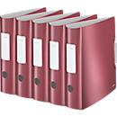 Classeur à levier Active Style LEITZ®, format A4, largeur du dos 82 mm, 5 pièces, rouge grenat
