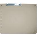 Classeur à levier Exacompta, pour 2 agrafages à gauche ou à droite, plié, poche extensible, carton recyclé, gris, 25 pièces