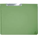 Classeur à levier Exacompta, pour 2 agrafages à gauche ou à droite, plié, poche extensible, carton recyclé, vert, 25 pièces