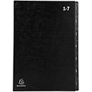 Classeur de bureau Exacompta 57007E, format A4, 7 compartiments, onglets 1-7, L 250 x H 330 mm, Ange Bleu, carton recyclé, noir