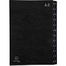 Classeur de bureau Exacompta 57024E, format A4, 24 compartiments, onglets A-Z, L 250 x H 330 mm, Ange Bleu, carton recyclé, noir