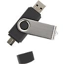 Clé USB C5, avec 1 x USB 3.0 et 1 x USB type-C, jusqu'à 4,8 Go/s, duplexable, capacité de stockage 64 Go, noir