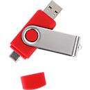 Clé USB C5, avec 1 x USB 3.0 et 1 x USB type-C, jusqu'à 4,8 Go/s, duplexable, capacité de stockage 64 Go, rouge