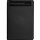 Clipboard MAUL MAULgo Recycling, A4, clamping width 8 mm, with paper stop left &amp; clip holder for writing instruments, 90 % recycled plastic, black