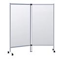Cloison de séparation mobile contre les projections buccales - double séparateur modèle A, verre acrylique, épaisseur 3 mm, L 1715 x P 390 x H 1800 mm, avec roulettes