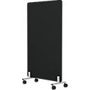 Cloison mobile Modus avec roulettes, épaisseur 25 mm, L 800 x H 1600 mm, noir