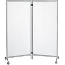 Cloison mobile, résistante aux désinfectants, 2 éléments, semi-transparente
