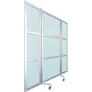 Cloison mobile, verre ESG satiné