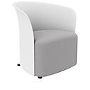 Clubfauteuil Paperflow CROWN, schuimrubberen bekleding, met poten, zithoogte 380 mm, B 730 x D 635 x H 690 mm, polypropyleen &amp; hardboard, bekleding wit