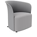 Clubfauteuil Paperflow CROWN, schuimrubberen bekleding, met poten, zithoogte 380 mm, B 730 x D 635 x H 690 mm, polypropyleen &amp; hardboard, grijze bekleding