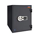 Coffre-fort FRS 75, résistance au feu LFS 60P selon EN 15659, niveau de sécurité S 2, serrure électronique et poignée rotative, 1 étagère et 1 tiroir coulissant, L 485 x P 450 x H 792 mm, gris graphite RAL 7024