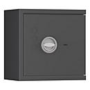 Coffre-fort Lyra 1, classe de résistance I selon EN 1143-1, volume 16 l, porte à charnières à droite, serrure à double panneton avec 2 clés, 1 tablette, y compris matériel d'ancrage, L 400 x P 270 x H 405 mm, gris graphite RAL 7024