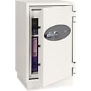 Coffret de protection incendie FS 0442, serrure à clé, L 520 x P 520 x H 820 mm, acier, blanc signalisation RAL 9003
