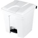 Colector de residuos con pedal de polietileno 30 l, blanco