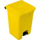 Colector de residuos con pedal de polietileno 45 l, amarillo