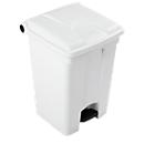 Colector de residuos con pedal de polietileno 45 l, blanco