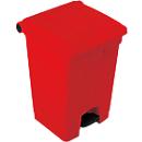 Colector de residuos con pedal de polietileno 45 l, rojo