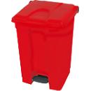 Colector de residuos con pedal de polietileno 70 l, rojo