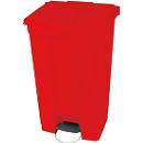 Colector de residuos con pedal de polietileno 90 l, rojo