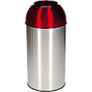 Colector de residuos Orgavente de acero inoxidable, volumen 40 l, redondo, ø 380 x Al 740 mm, para interior, rojo