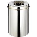 Colector de residuos para uso en interior, 30 l, autoextinguible, cuerpo acero inox./tapa acero inox.