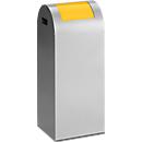 Colector de residuos reciclables autoextinguible 55R, plata/amarillo