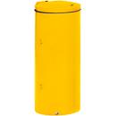 Colector de residuos VAR compacto de puerta doble, para bolsas de basura de 120 l, con asa y tapa, resistente al fuego, amarillo tráfico