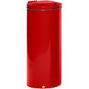 Colector de residuos VAR compacto de puerta doble, para bolsas de basura de 120 l, con asa y tapa, resistente al fuego, rojo vivo
