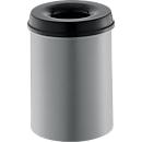 Collecteur de déchets 15 L autoextinguible, structure couleur alu/couvercle noir
