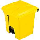 Collecteur de déchets à pédale en polyéthylène 30 L, jaune