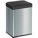 Collecteur de déchets Big-Box Swing L Hailo, 35 L, rectangulaire, couvercle basculant, tôle d'acier, argent