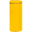 Collecteur de déchets double battant compacte VAR, pour sacs poubelle de 120 l, avec poignée et couvercle, ignifuge, jaune signalisation