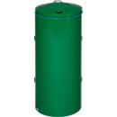 Collecteur de déchets double battant compacte VAR, pour sacs poubelle de 120 l, avec poignée et couvercle, ignifuge, vert émeraude