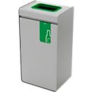 Collecteur de déchets Durable DURASORT®, capacité 55 l, pour le verre, anneau d'insertion coloré et pictogramme, seau intérieur, acier et plastique, vert-gris