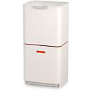 Collecteur de déchets Intelligent Waste Totem, rectangulaire, compartiment + tiroir, 60 L, avec couvercle, inox, blanc gris