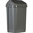 Collecteur de déchets Probbax, volume 25 l, avec couvercle basculant amovible, sans seau intérieur/poignée, 335 x L 255 x H 535 mm, polypropylène recyclé, noir