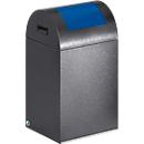 Collecteur de déchets recyclables autoextinguible 40R, gris antique/bleu