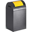 Collecteur de déchets recyclables autoextinguible 40R, gris antique/jaune