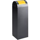 Collecteur de déchets recyclables autoextinguible 85R, gris antique/jaune