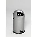 Collecteur de déchets VAR, 33 l, avec pédale, argent, seau intérieur en acier, poignée métallique