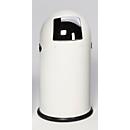 Collecteur de déchets VAR, 33 L, seau intérieur en acier, poignée métallique, blanc