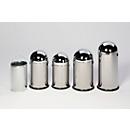 Collecteur de déchets VAR, 33 L, seau intérieur en acier, poignée métallique, inox