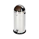 Collecteur de déchets VAR avec pédale, 52 l, seau intérieur, acier, poignée en aluminium, 8,6 kg, non auto-extinguible, marron